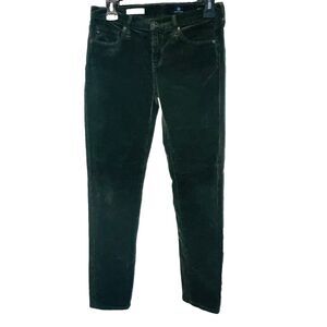 AG Adriano Goldschmeid THE STEVIE ANKLE Green Corduroy Pants 27R Fits 28x28